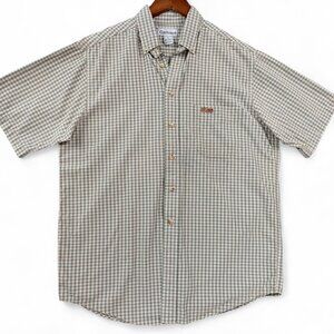 Carhartt Shirt Mens Medium Green Plaid Short Sleeve Button Up Casual Workwear